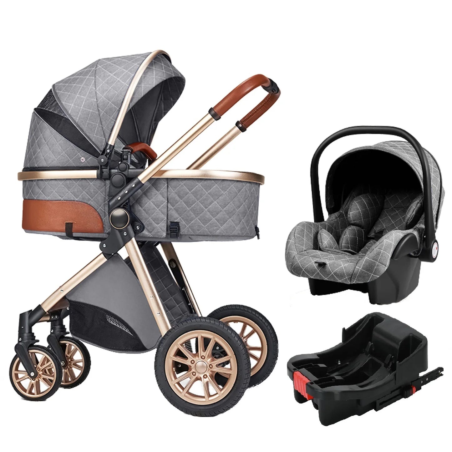 Luxury 3-in-1 Portable Travel Baby Stroller – High Landscape Pushchair for Newborns