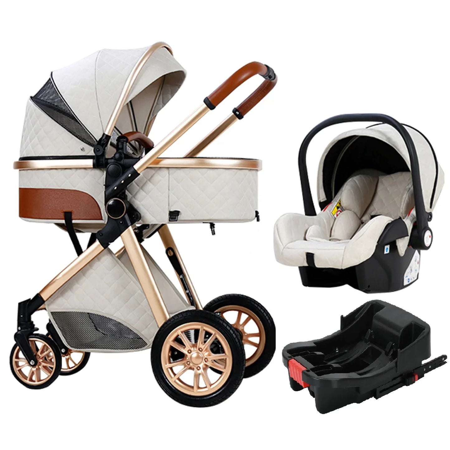 Luxury 3-in-1 Portable Travel Baby Stroller – High Landscape Pushchair for Newborns