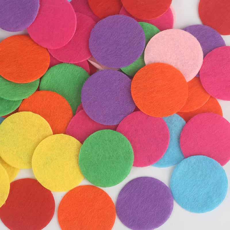100-Piece Round Non-Woven Felt Fabric Sheets – DIY Art & Craft Material for Kids