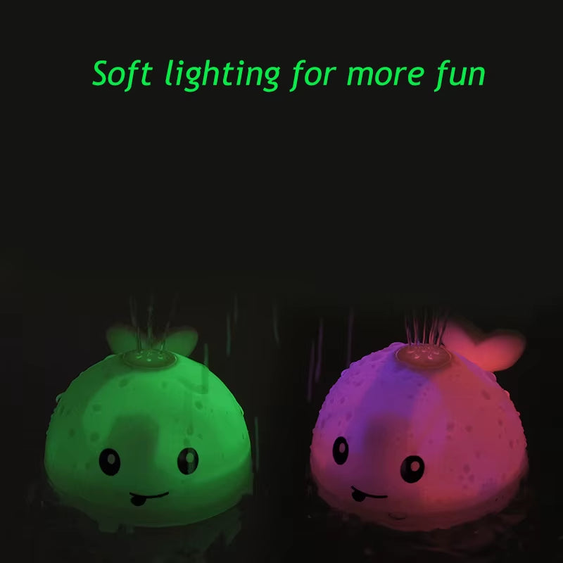 Electric Whale Bath Toy – Flashing Lights & Water Sprinkler Fun for Babies