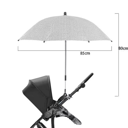  Universal Baby Stroller Folding Umbrella, UV Sun, Rain Protection, 360 Degrees Adjustable