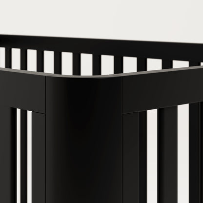 Santos 3-in-1 Convertible Baby Crib - Stylish Black & Natural Design