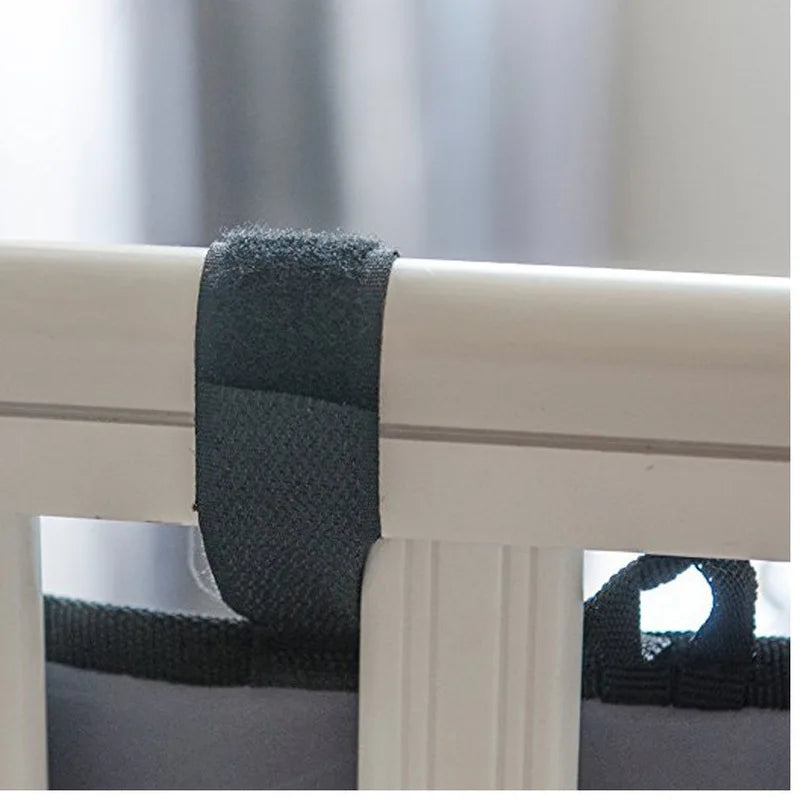 Gray Oxford Baby Bedside Hanging Organizer – Diaper & Toy Storage Bag with Adjustable Height