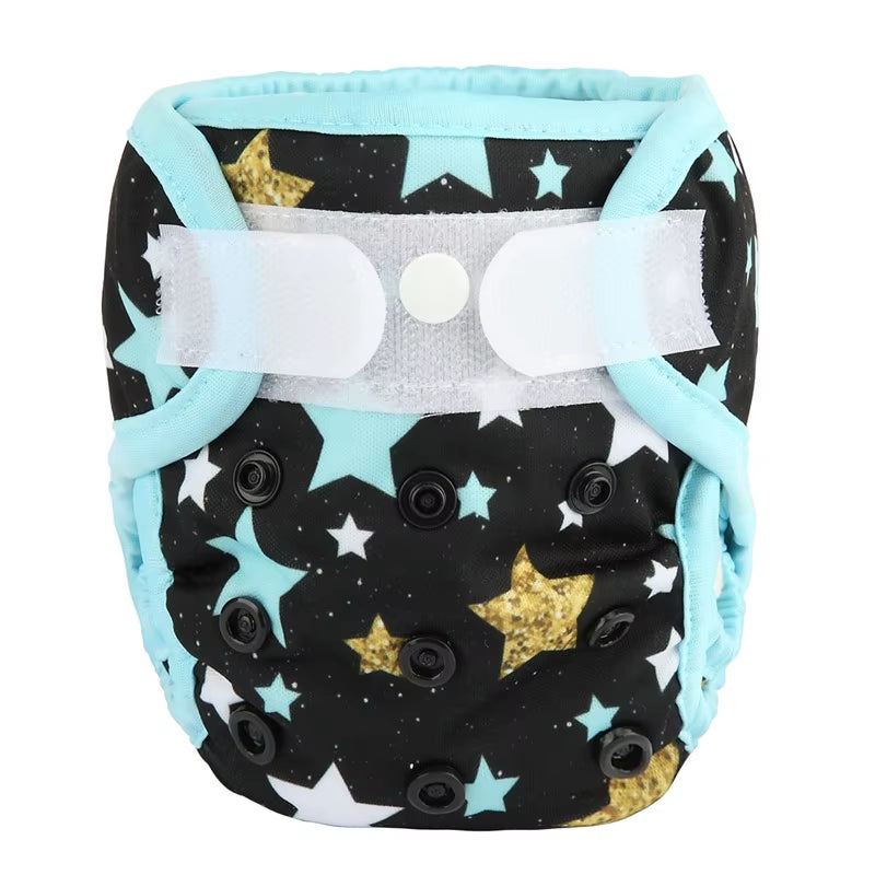 Sigzagor Newborn Cloth Diaper Cover – Hook & Loop with Double Gusset (4.4-10lbs, PUL Material)