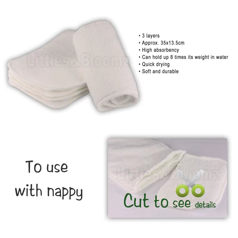 7-Pack Washable Cloth Diapers with 7 Inserts – Eco-Friendly Reusable Pocket Nappy Set (Unisex)