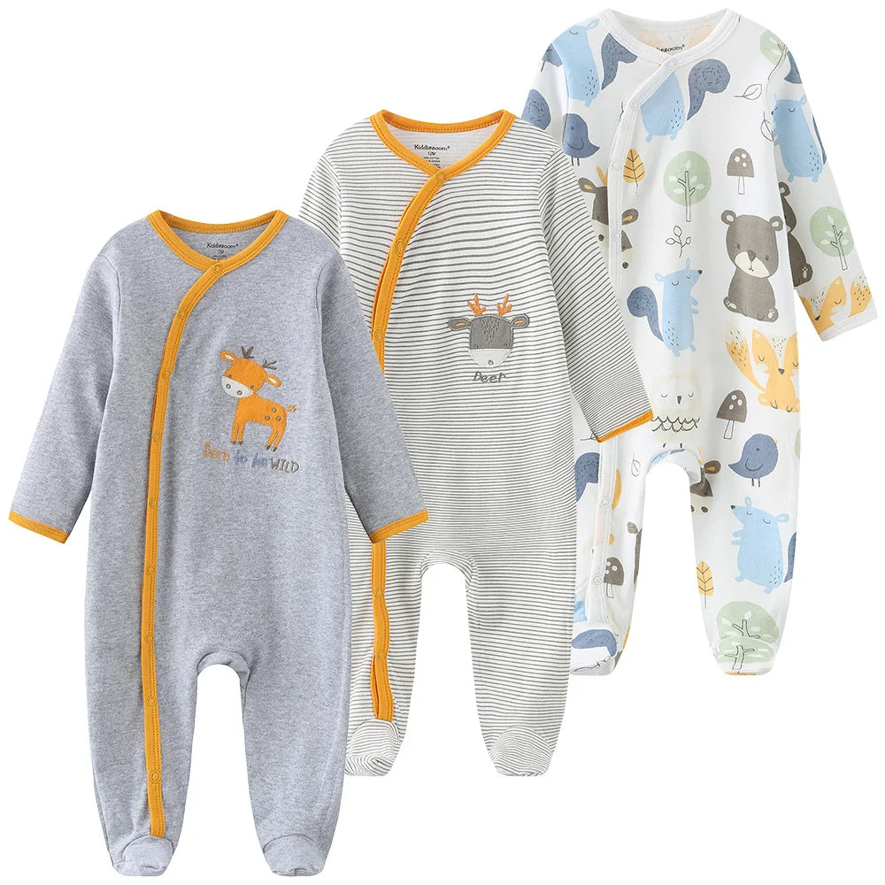 Unisex Baby Organic Cotton Footed Sleep & Play Pajamas – Long Sleeve Bodysuit for Newborns