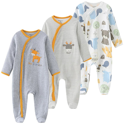 Unisex Baby Organic Cotton Footed Sleep & Play Pajamas – Long Sleeve Bodysuit for Newborns