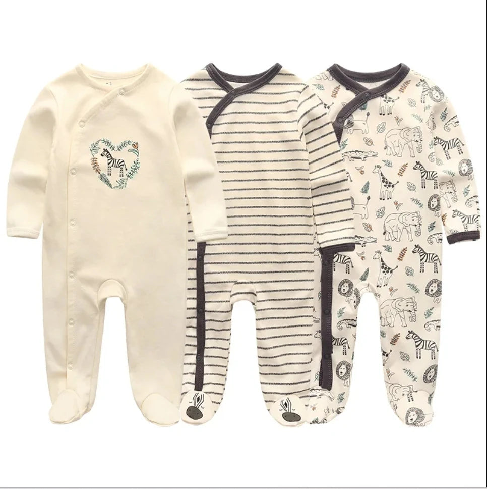Unisex Baby Organic Cotton Footed Sleep & Play Pajamas – Long Sleeve Bodysuit for Newborns