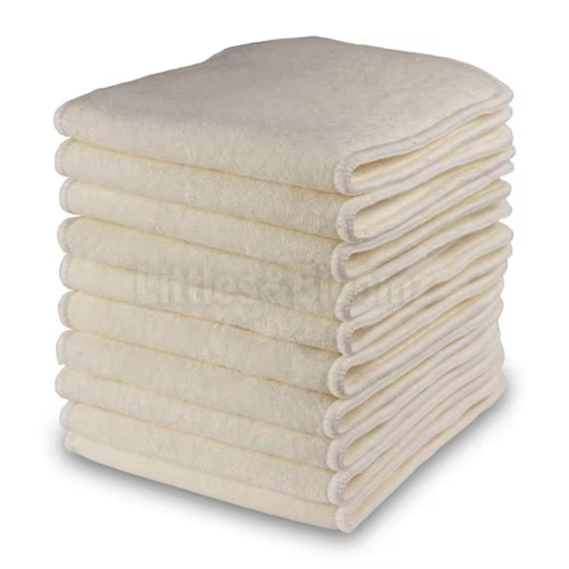 10-Piece Reusable Bamboo Charcoal Inserts – Washable Boosters for Cloth Nappies