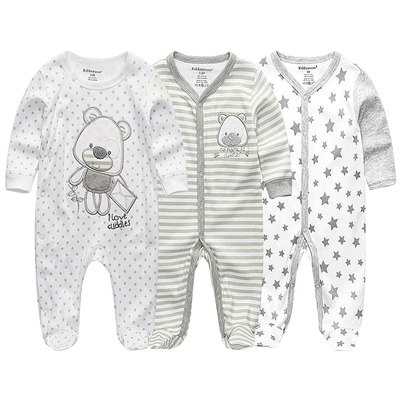 Unisex Baby Organic Cotton Footed Sleep & Play Pajamas – Long Sleeve Bodysuit for Newborns