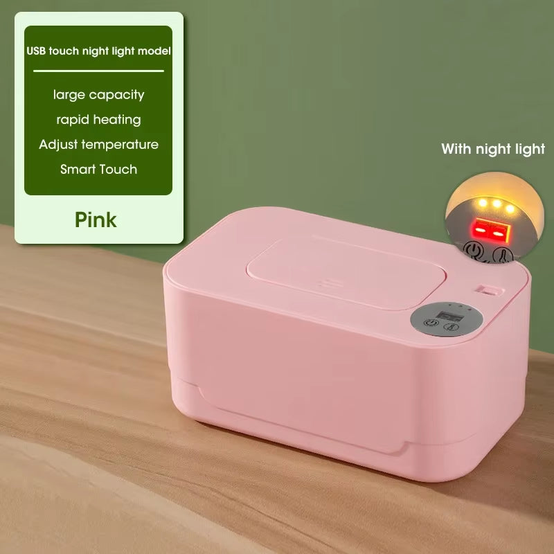 Baby Wipe Warmer with LED Display – Portable USB Heating Box for Home & Car Use