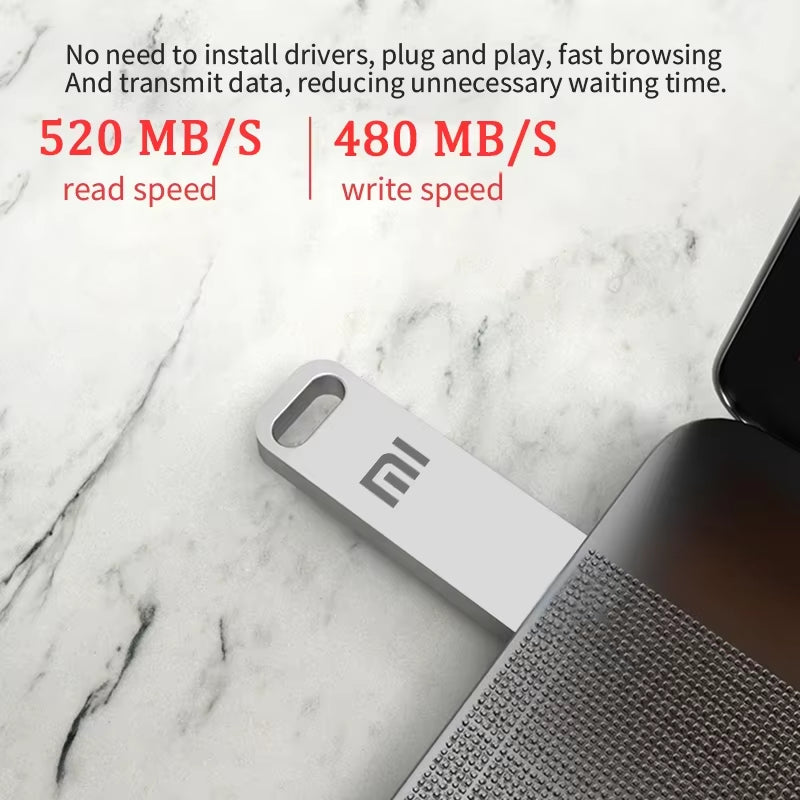 2TB USB 3.2 Flash Drive High Speed Metal U Disk Type C Memory Stick Waterproof SSD Storage PC Phone Data Transfer Portable