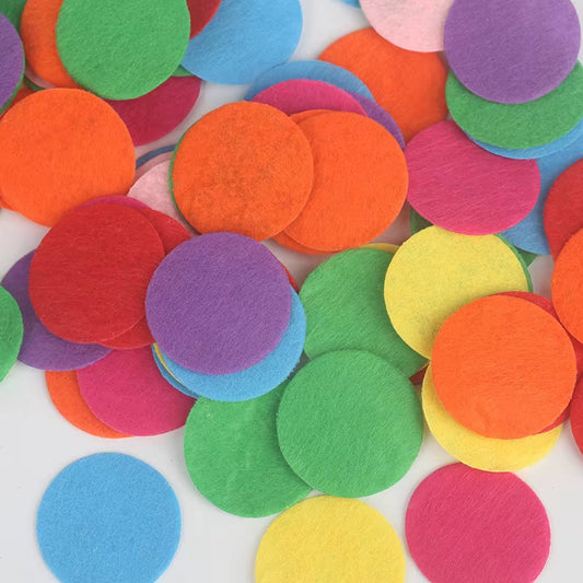 100-Piece Round Non-Woven Felt Fabric Sheets – DIY Art & Craft Material for Kids