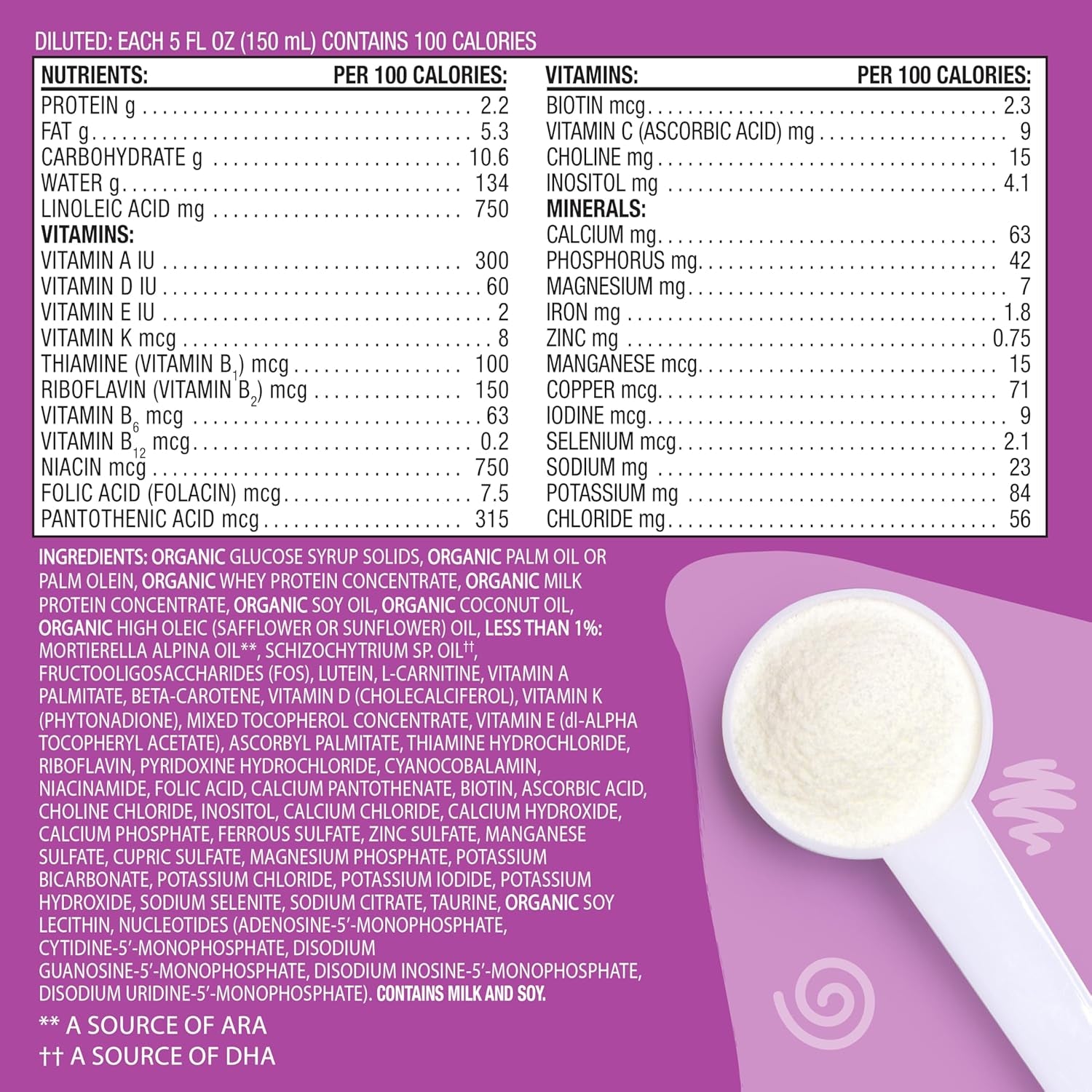 Organic Sensitivity Infant Formula – Reduced Lactose Powder with Iron, DHA & ARA (21 oz, 0-12 Months)