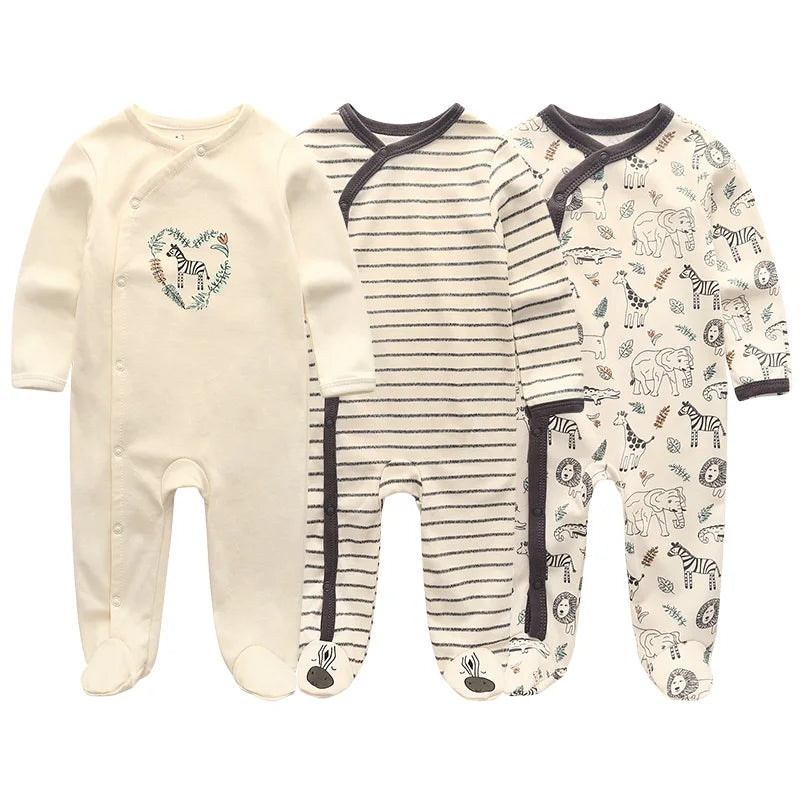 Unisex Baby Organic Cotton Footed Sleep & Play Pajamas – Long Sleeve Bodysuit for Newborns