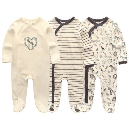Unisex Baby Organic Cotton Footed Sleep & Play Pajamas – Long Sleeve Bodysuit for Newborns