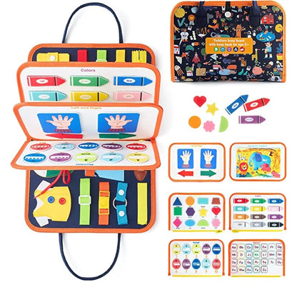 Montessori Busy Board – Educational Toy for Toddlers Ages 2-4, Portable Learning & Sensory Activity Board