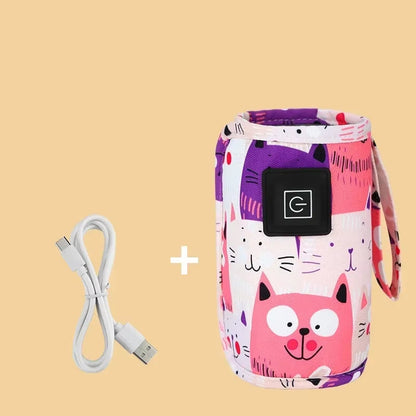 Portable USB Baby Bottle Warmer – Insulated Travel Bag for On-the-Go Feeding