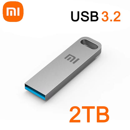 2TB USB 3.2 Flash Drive High Speed Metal U Disk Type C Memory Stick Waterproof SSD Storage PC Phone Data Transfer Portable