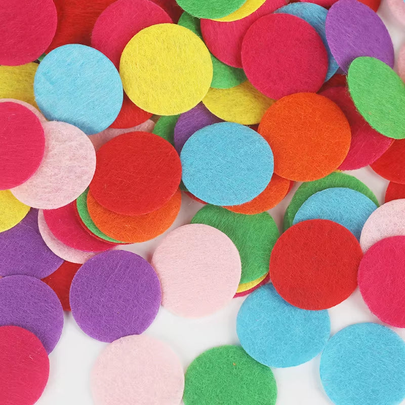 100-Piece Round Non-Woven Felt Fabric Sheets – DIY Art & Craft Material for Kids
